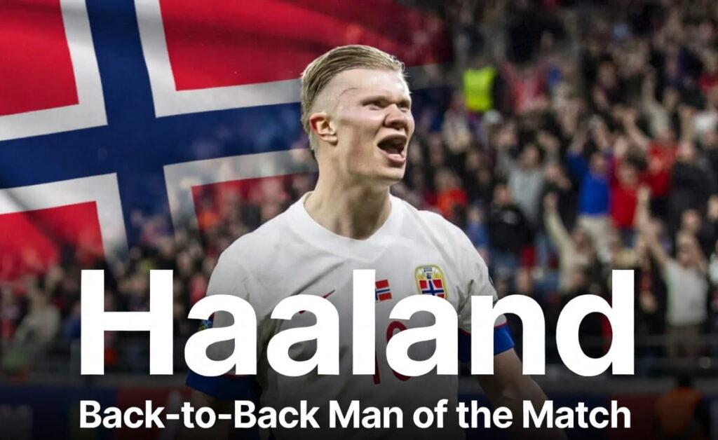 OFFICIAL: Erling Haaland Named Man of the Match in His First TWO World Cup Games