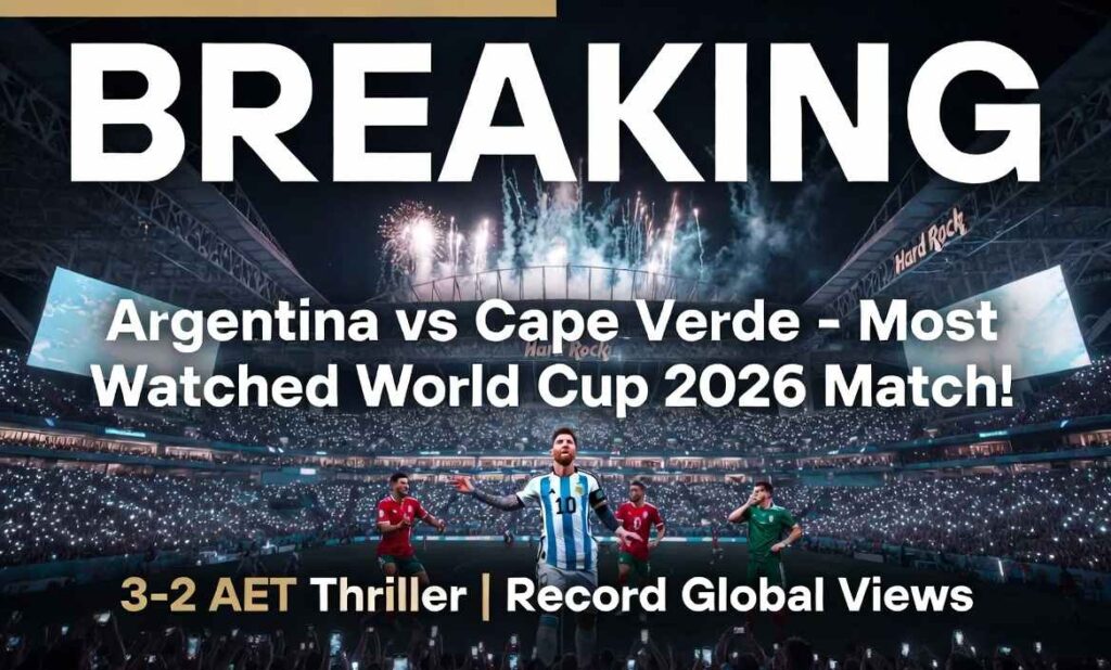 BREAKING: Argentina vs Cape Verde has reportedly become the most-watched FIFA World Cup 2026 match globally so far.