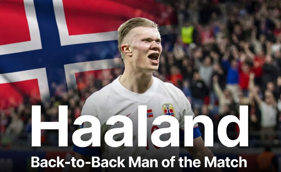 OFFICIAL: Erling Haaland Named Man of the Match in His First TWO World Cup Games
